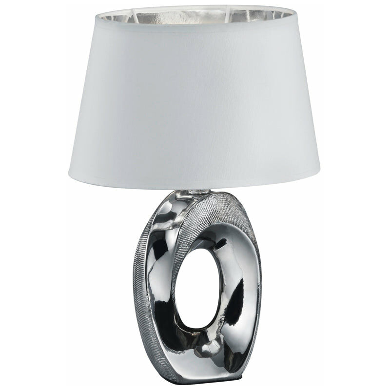 foto del prodotto lampada tavolo da interno e14 in ceramica argento