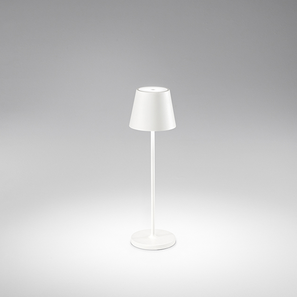 foto del prodotto lampada tavolo esterno moderna diva alluminio bianco led 1,5w 3000k