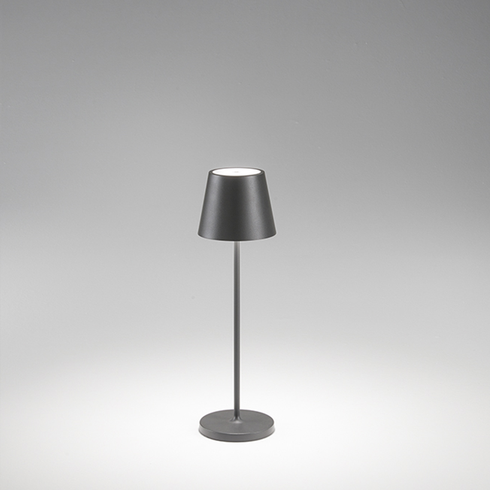 foto del prodotto lampada tavolo esterno moderna diva alluminio grigio led 1,5w 3000k