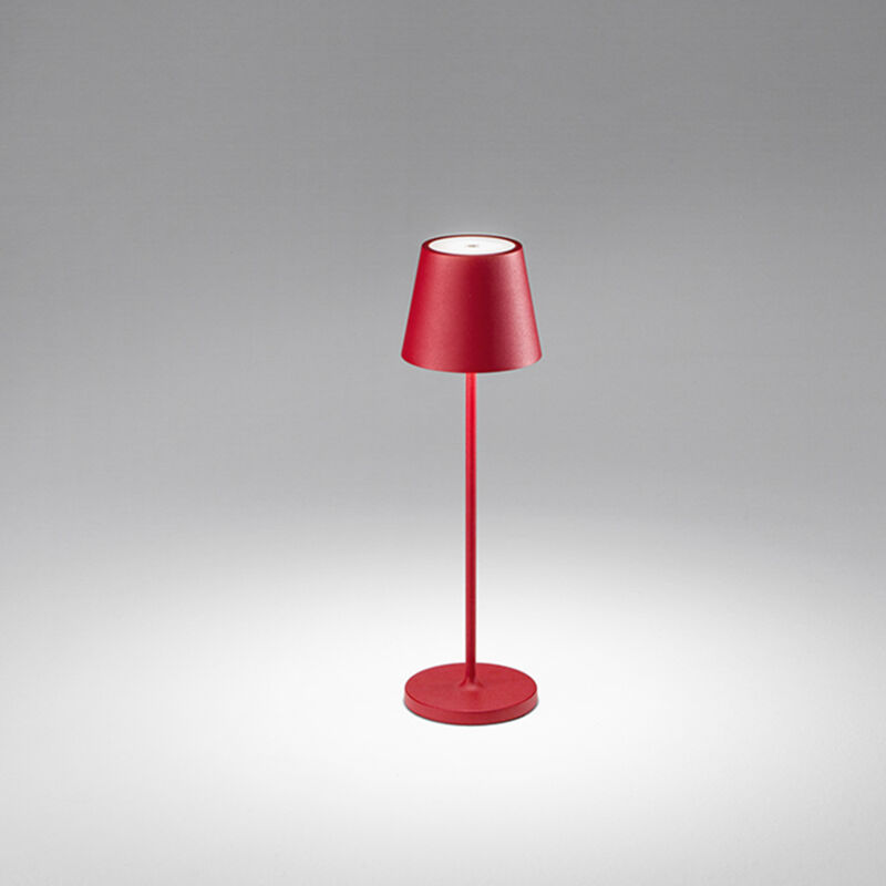 foto del prodotto lampada tavolo esterno moderna diva alluminio rosso led 1,5w 3000k