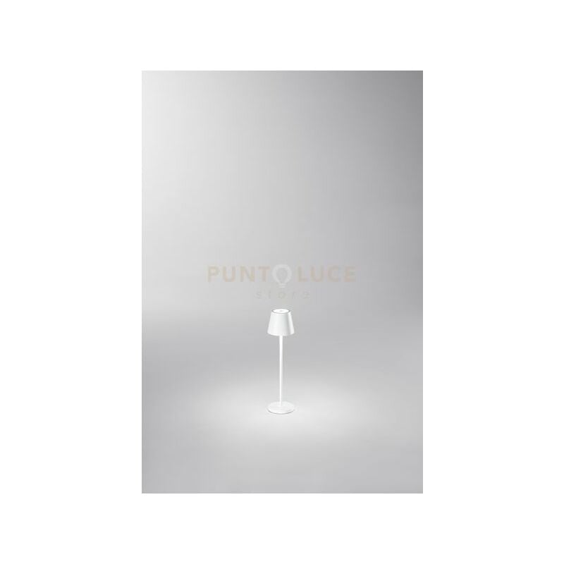 foto del prodotto lampada tavolo esterno moderna mini diva alluminio bianco led 1,5w 3000k