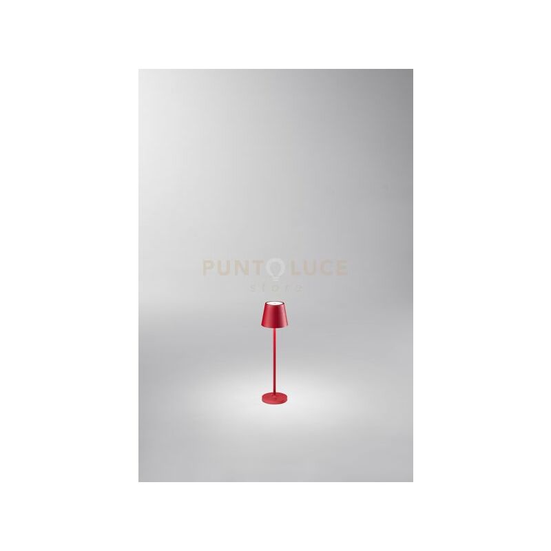 foto del prodotto lampada tavolo esterno moderna mini diva alluminio rosso led 1,5w 3000k