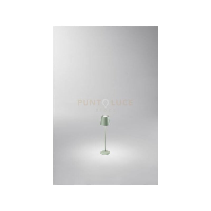 foto del prodotto lampada tavolo esterno moderna mini diva alluminio verde led 1,5w 3000k