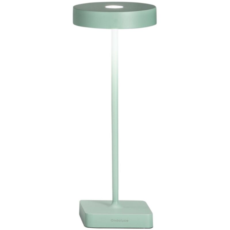 foto del prodotto lampada tavolo senza fili led ricaricabile usb touch tap salvia 12x32 cm