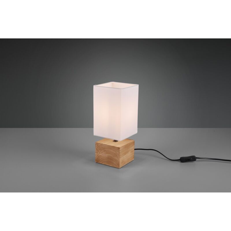foto del prodotto lampada tavolo woody base quadrata legno 1xe14 trio lighting
