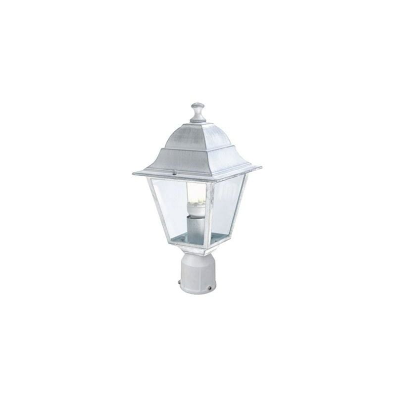 foto del prodotto lampada testa palo da giardino e27 60w in alluminio sovil bianco e argento