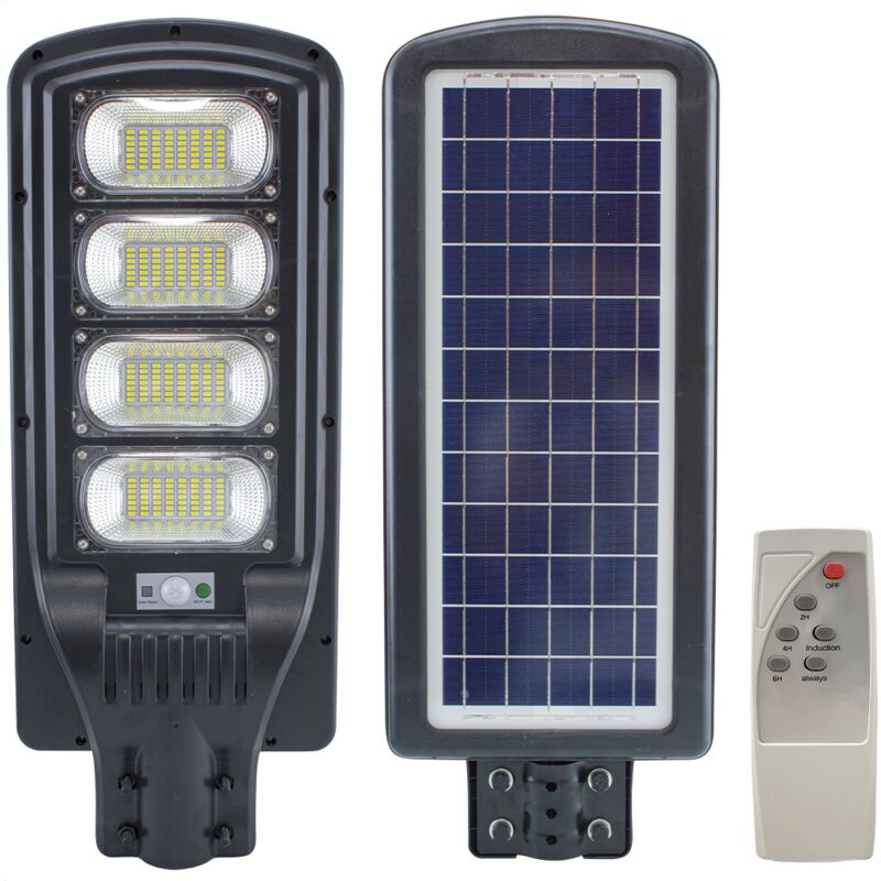 foto del prodotto lampada testa palop stradale a ricarica solare 200w con sensore di movimento e telecomando