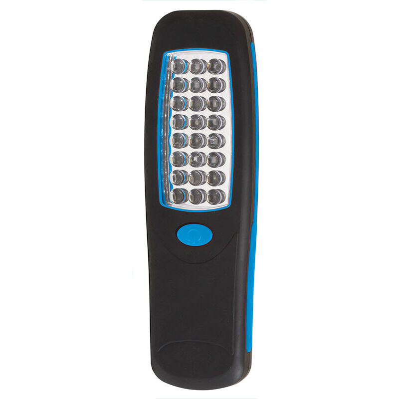 foto del prodotto lampada torcia da lavoro magnetica portatile 24 led magnete e gancio fervi 0311