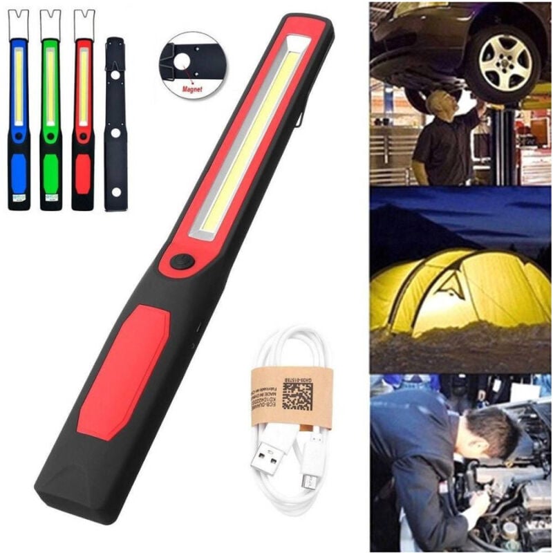 foto del prodotto lampada torcia lavoro calamita portatile led ricaricabile doppio led cob rg809 2 trade shop traesio