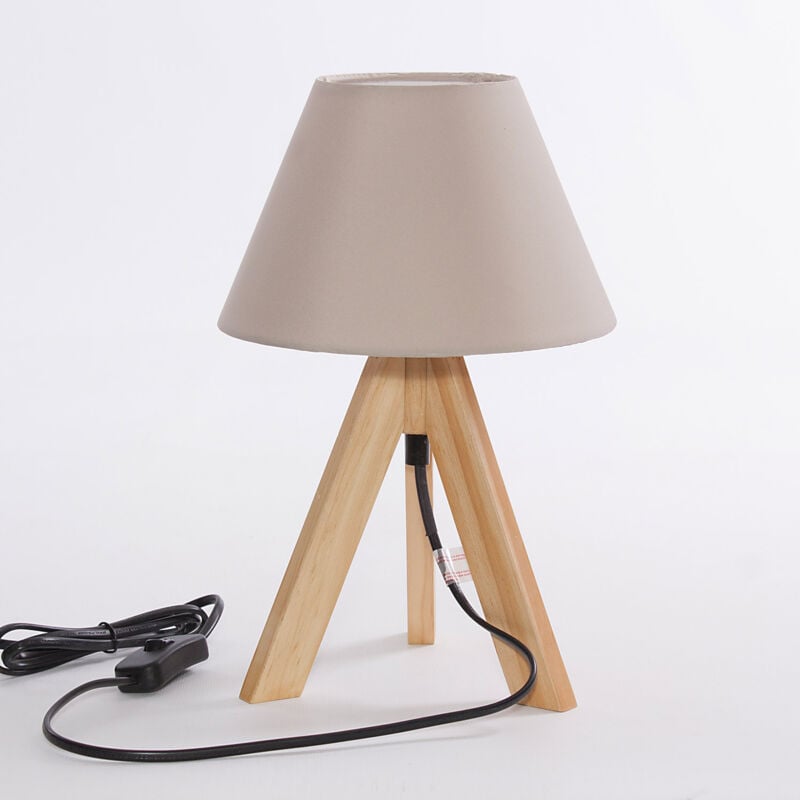 foto del prodotto lampada treppiede 15x15xh24 cm in abete e ecr 