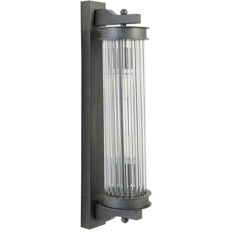 foto del prodotto lampada tubo in vetro e metallo grigio