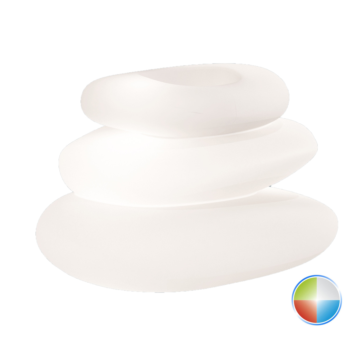 foto del prodotto lampada vaso luminoso in resina 75x62 cm led multicolor batteria mod. eden pot bright