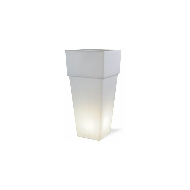 foto del prodotto lampada vaso quadrato grande colore bianco per esterno linea lounge livos