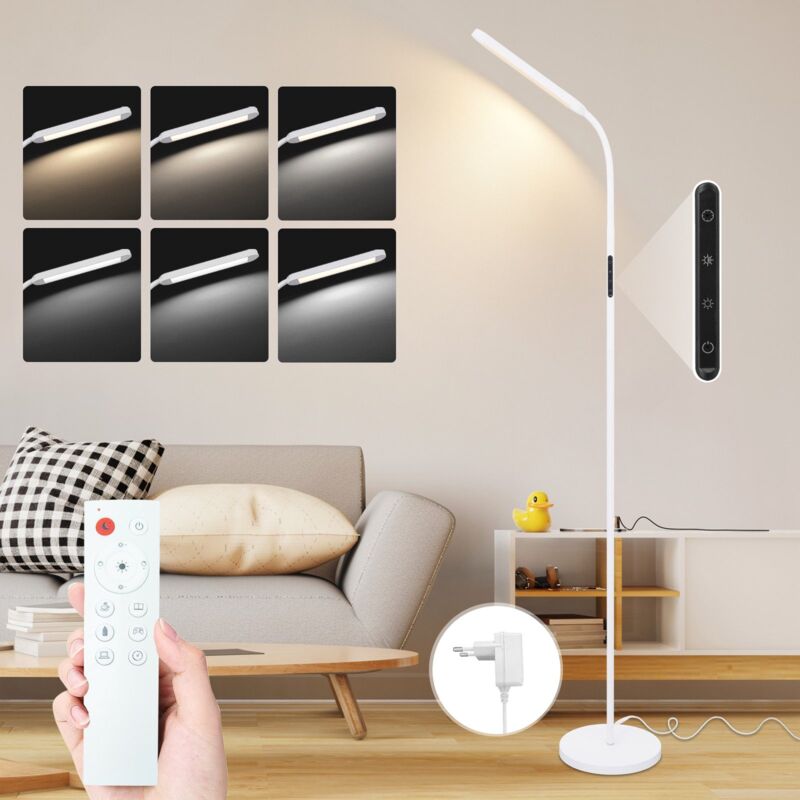 foto del prodotto lampadaio led dimmabile 11w bianco 3000k 6500k 5 temperature di colore 5 luminosit lampada di lettura rotativa controllo touch minuterie 1h