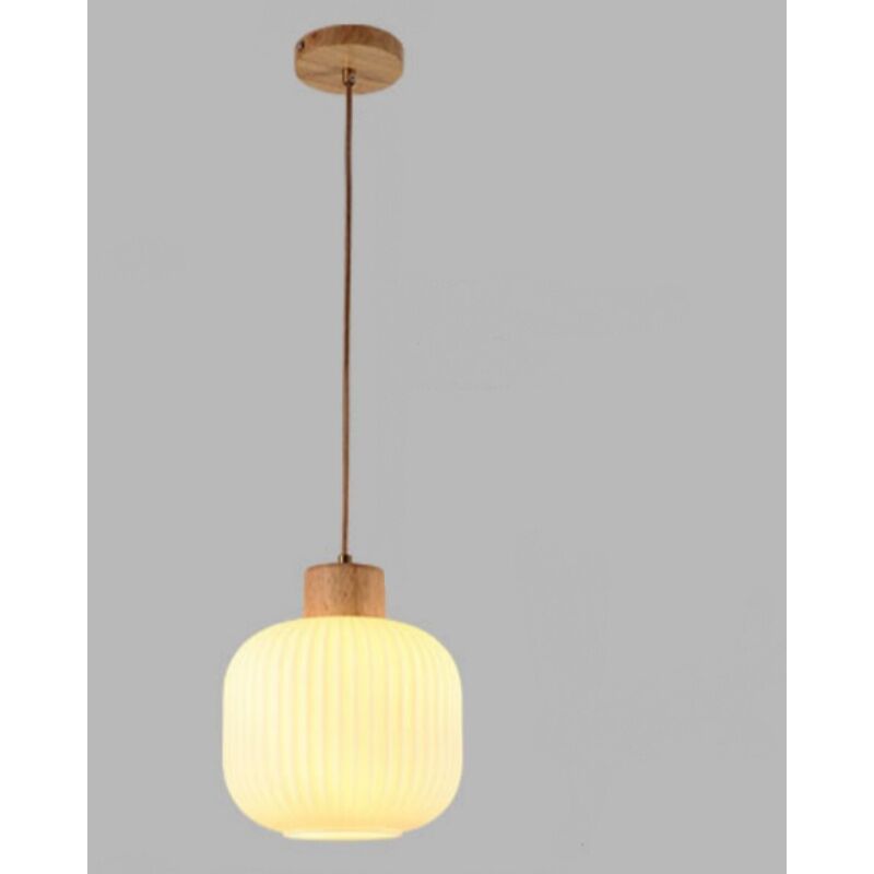 foto del prodotto lampadari a sospensione moderno lampada a soffitto vetro legno plafoniera regolabile 29cm