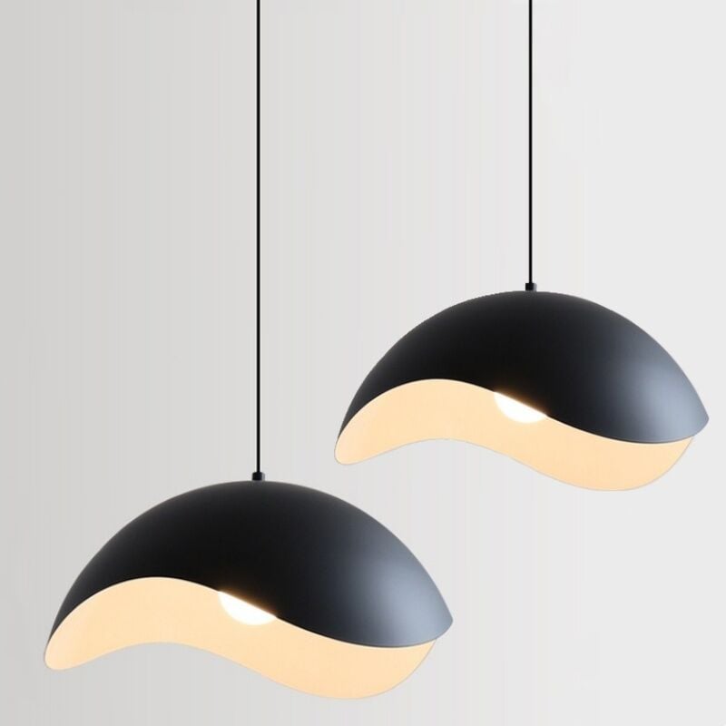foto del prodotto lampadari a sospensione vintage industriale lampadario soffitto metallo plafoniera regolabile nero 30cm 2 pezzi
