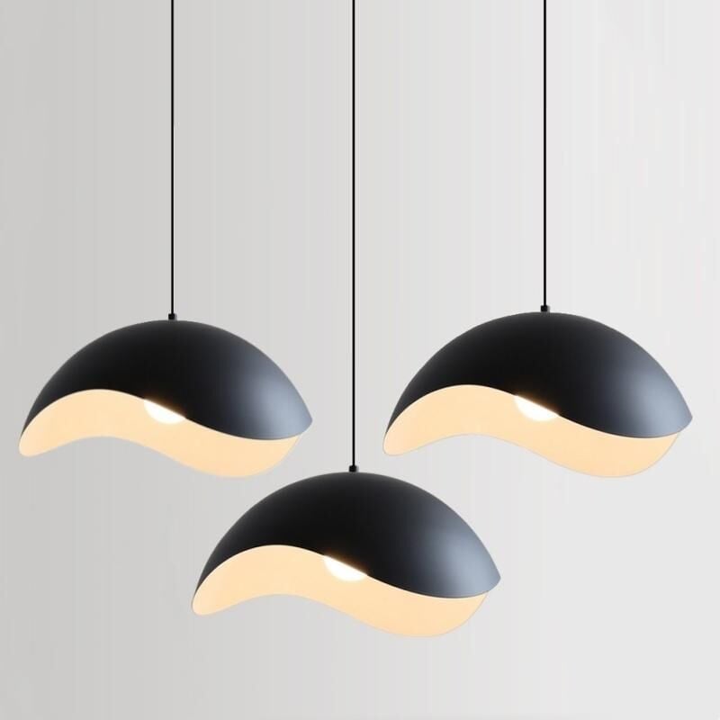 foto del prodotto lampadari a sospensione vintage industriale lampadario soffitto metallo plafoniera regolabile nero 30cm 3 pezzi