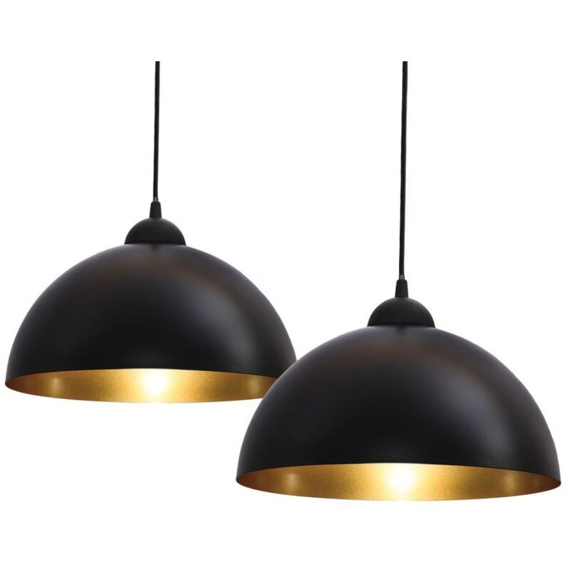 foto del prodotto lampadari a sospensione vintage industriale, set da 2, diametro 30cm, adatti per lampadine led e27 non incluse, lampada elegante da soffitto per sala