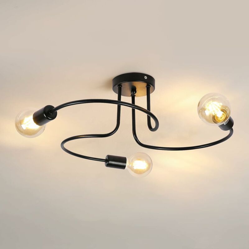 foto del prodotto lampadari retr , illuminazione delle sospensioni e27, sospensione della lampada del soffitto nera per la camera da letto della cucina del soggiorno
