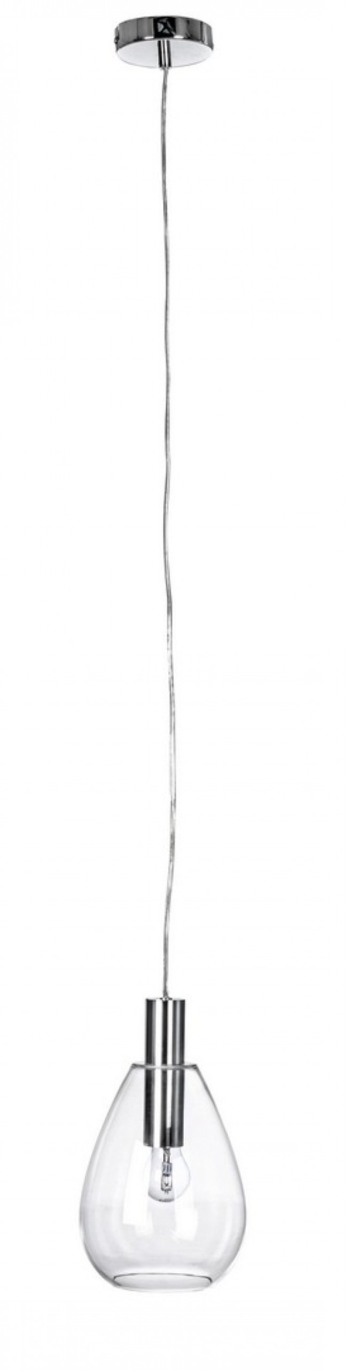 foto del prodotto lampadario 1 luce trasparente argento d.18,5x130h