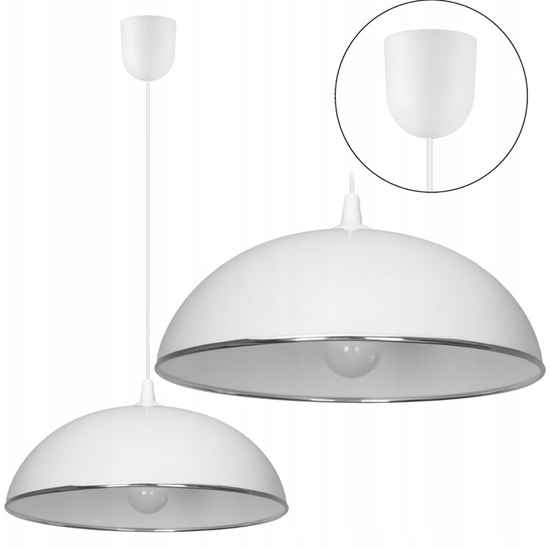 foto del prodotto lampadario 36 cm in plastica cucina argento 0402 cromo bianco