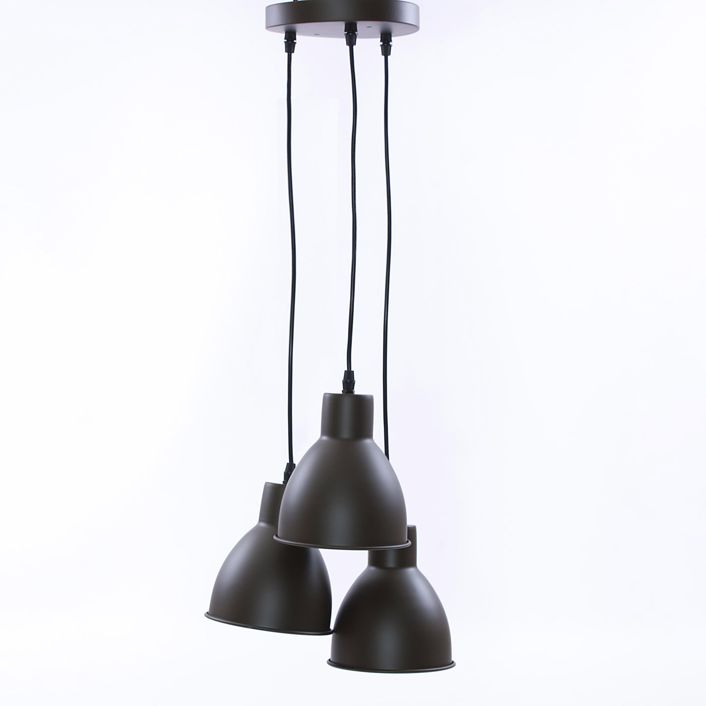 foto del prodotto lampadario a 3 luci 25 in metallo verde militare