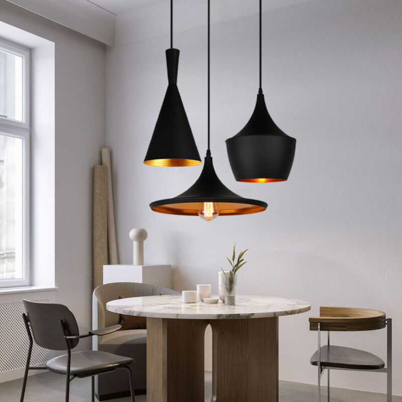foto del prodotto lampadario a 3 luci l mpara colgante in metallo illuminazione stile moderno geometrico con base rotonda lampada e27 per sala da pranzo soggiorno