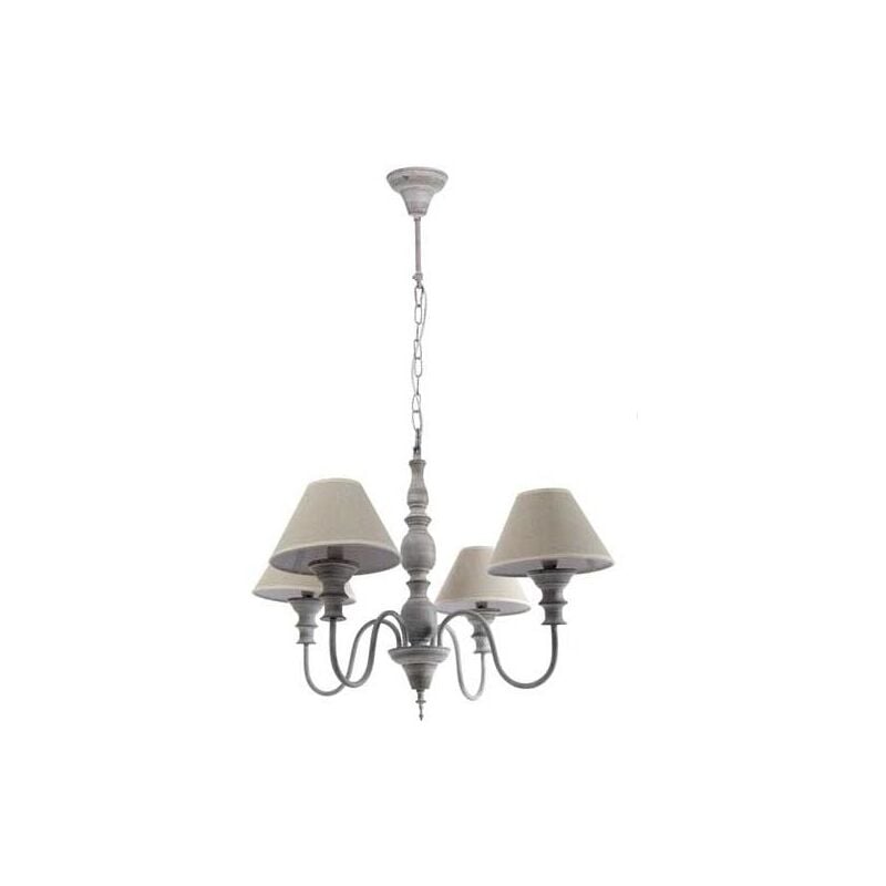foto del prodotto lampadario a 4 luci con struttura in metallo 65x130cm colore grigio shabby
