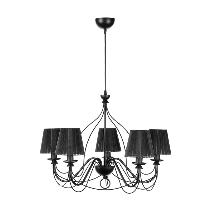 foto del prodotto lampadario a 5 luci loris nero, e14