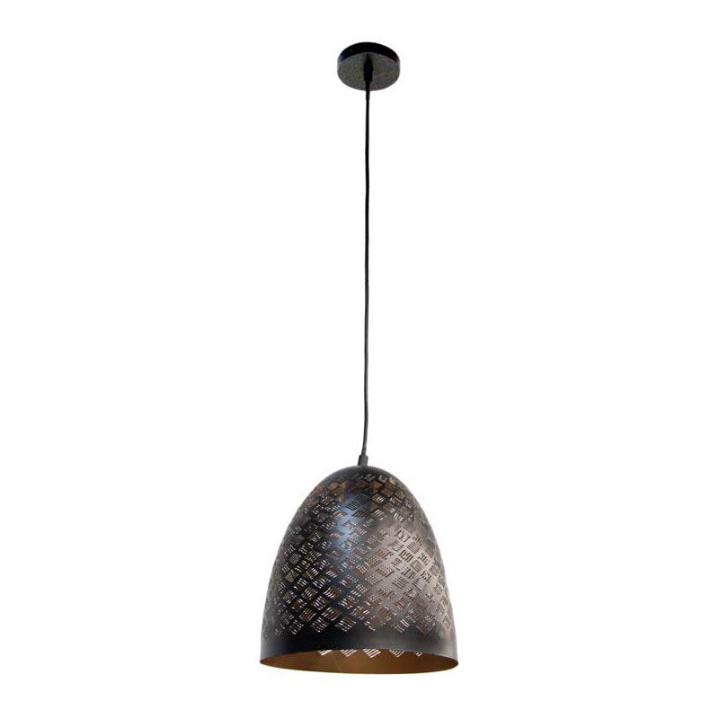 foto del prodotto lampadario a caduta con paralume industrial 25x25x108cm nero