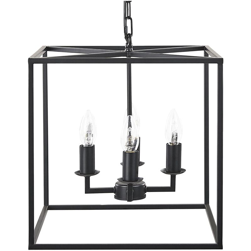 foto del prodotto lampadario a cubo moderno lampada a sospensione a 4 fuochi nero wanchet