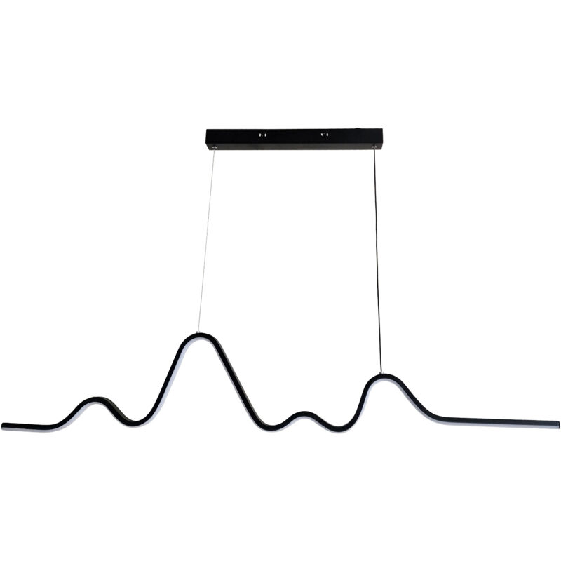 foto del prodotto lampadario a led 25 watt lampada moderna a sospensione zig za nero luce fredda 6500k