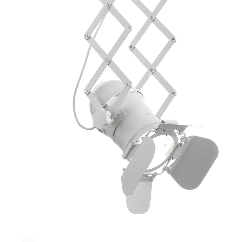 foto del prodotto lampadario a pantografo in alluminio bianco cm. .12 x p.22