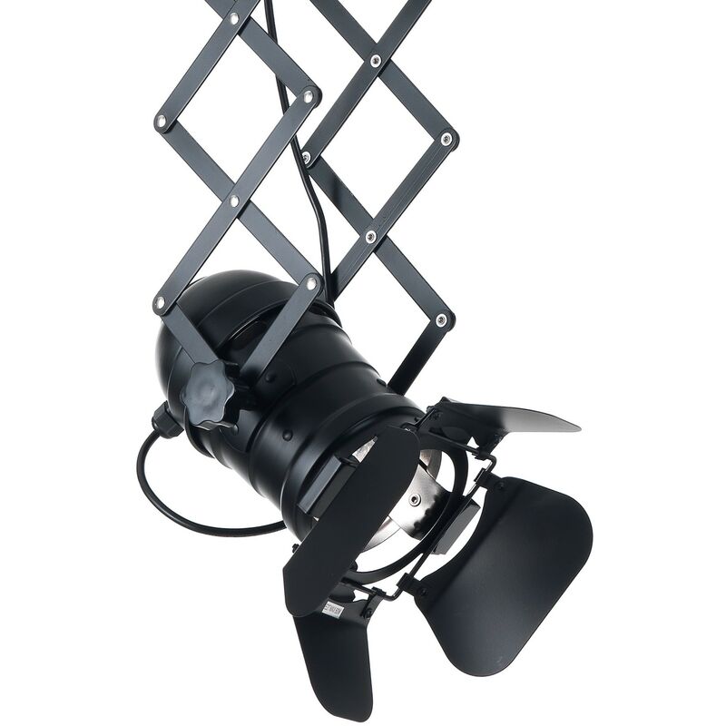 foto del prodotto lampadario a pantografo in alluminio nero opaco cm. .12 x p.22