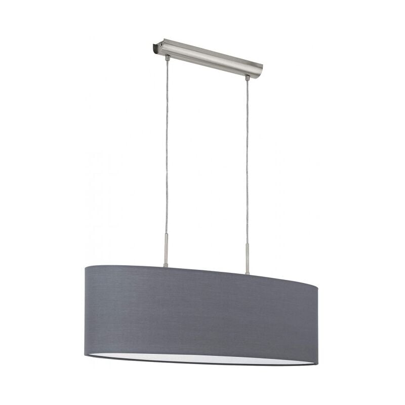 foto del prodotto lampadario a sospensione 75x22x110 cm grigio e nickel opaco con filo eglo pasteri