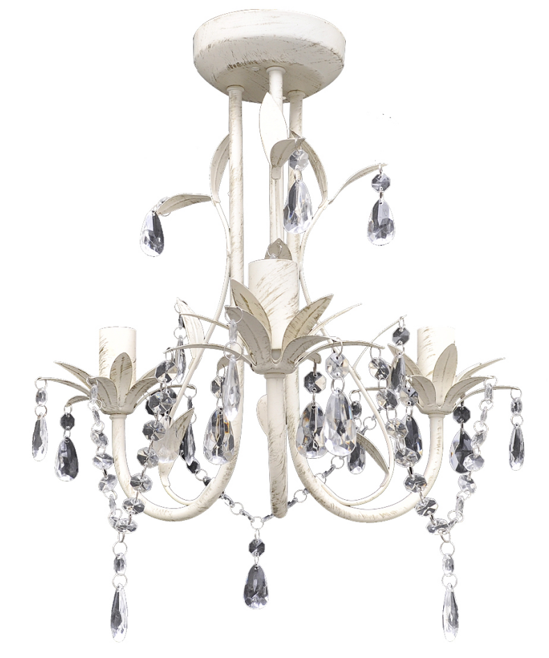 foto del prodotto lampadario a sospensione a soffitto cristallo antico 30 cm bianco 2402016