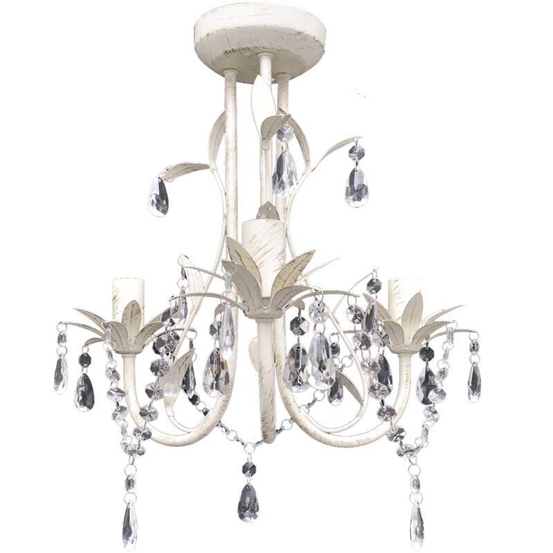 foto del prodotto lampadario a sospensione a soffitto in cristallo antico 30 cm bianco