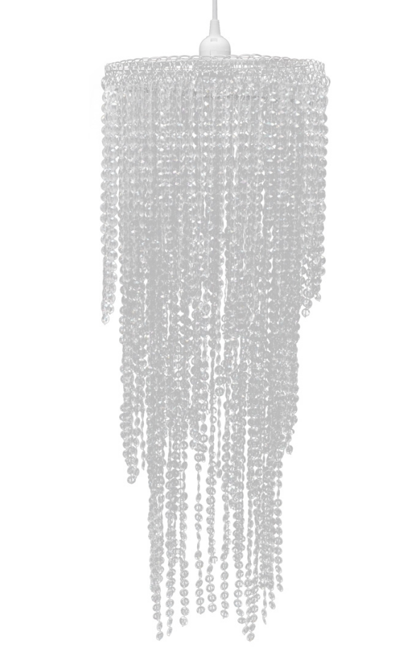 immagine 0 del prodotto lampadario a sospensione a soffitto moderno cristallo 70 cm bianco 2402013