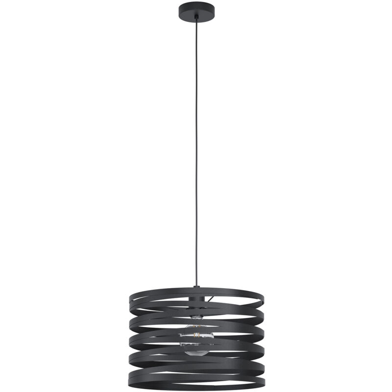 foto del prodotto lampadario a sospensione contemporaneo cremella acciaio nero 1 luce e27 d37