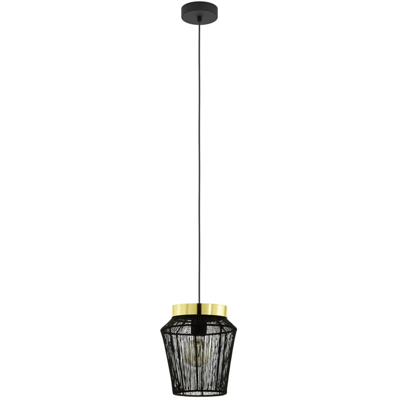 foto del prodotto lampadario a sospensione contemporaneo escandidos acciaio nero ottone 1 luce e27