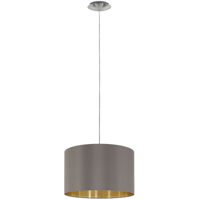 foto del prodotto lampadario a sospensione contemporaneo maserlo acciaio nichel oro 1 luce e27 d38