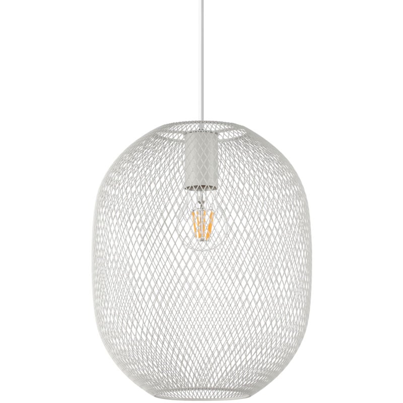 foto del prodotto lampadario a sospensione contemporaneo net metallo bianco 1 luce e27 42w ip20