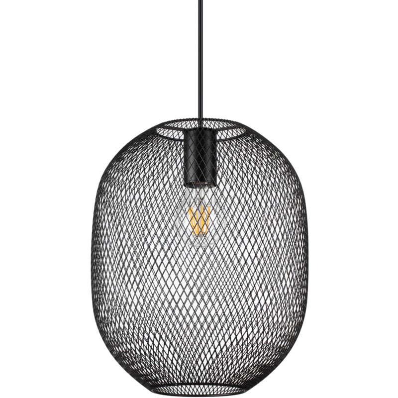 foto del prodotto lampadario a sospensione contemporaneo net metallo nero 1 luce e27 42w ip20