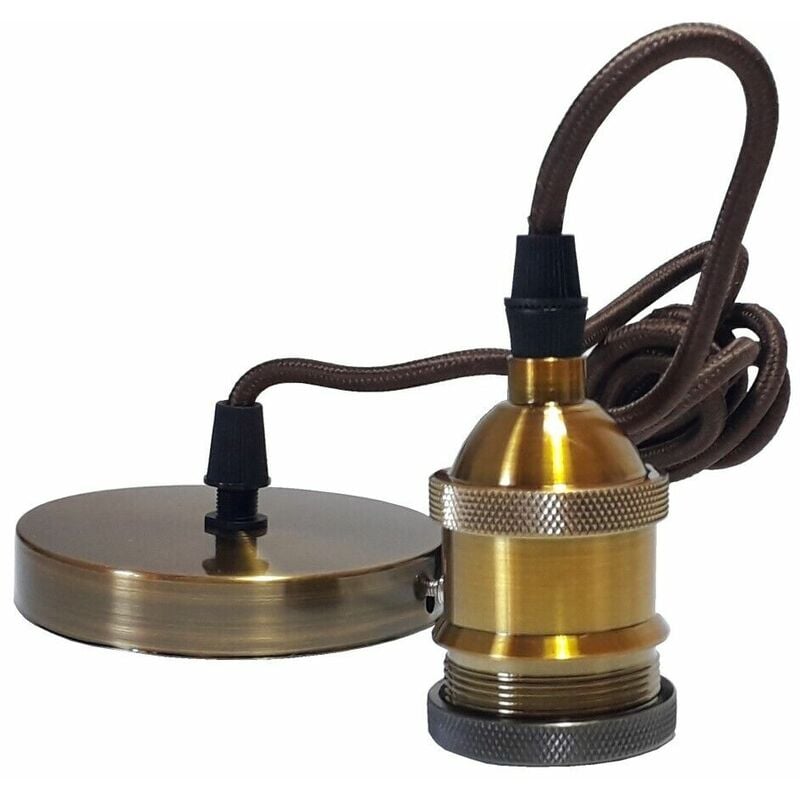 foto del prodotto lampadario a sospensione e27 portalampada pendente vintage industriale 2m d