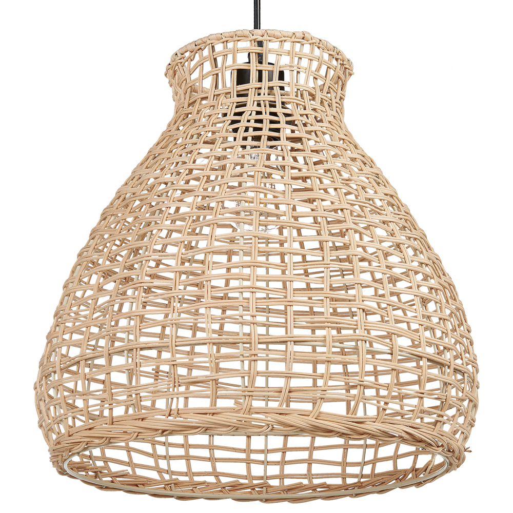 foto del prodotto lampadario a sospensione fatto a mano rattan beige e naturale 127 cm boho