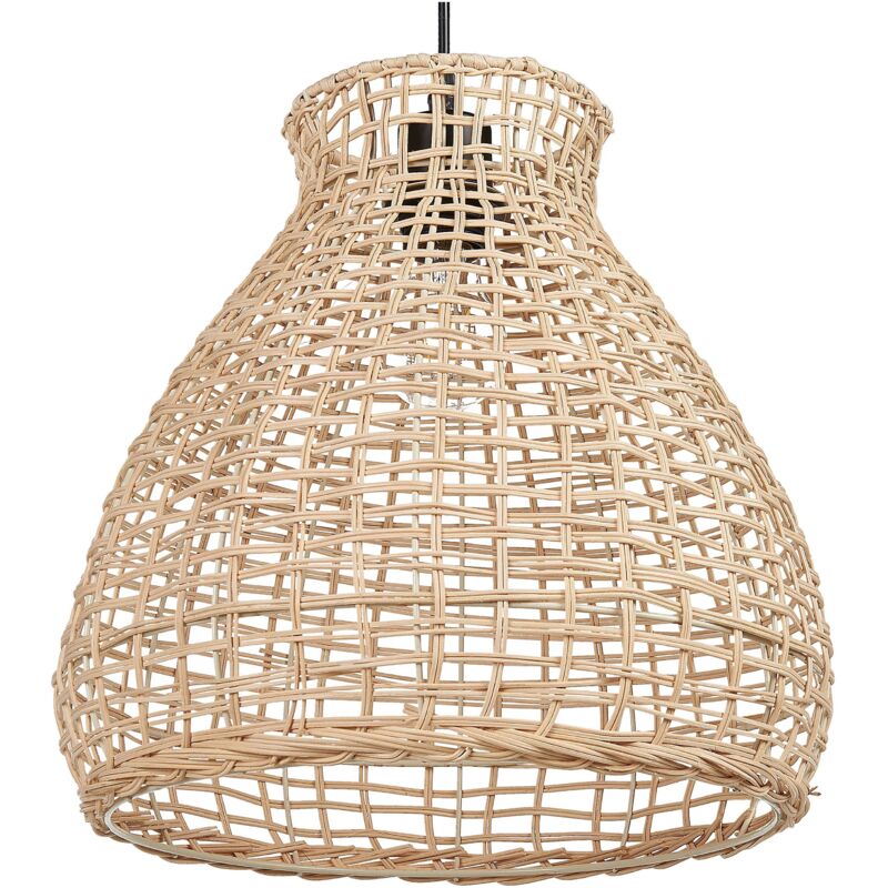 foto del prodotto lampadario a sospensione fatto a mano rattan beige e naturale 127 cm boho sakeni