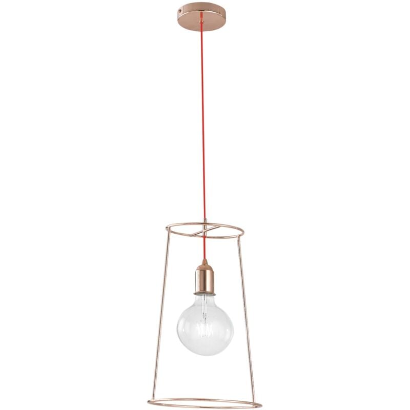 foto del prodotto lampadario a sospensione frida in metallo oro rosa 25 cm. oro, rosa