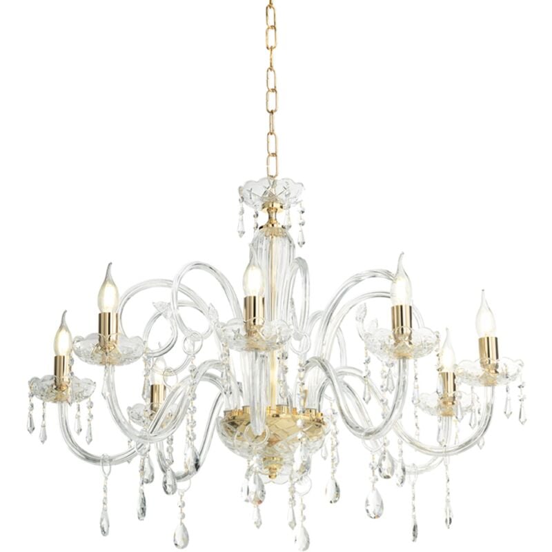 foto del prodotto lampadario a sospensione in cristallo mariateresa d82 cm liscio 8 luci