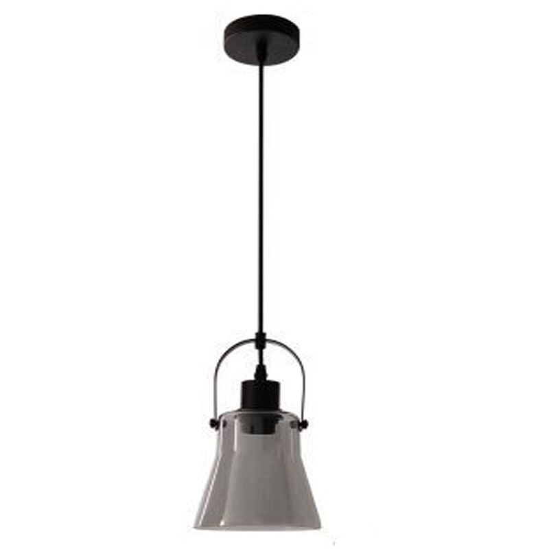 foto del prodotto lampadario a sospensione in metallo con paralume in vetro lampada moderna attacco e27 per cucina soggiorno