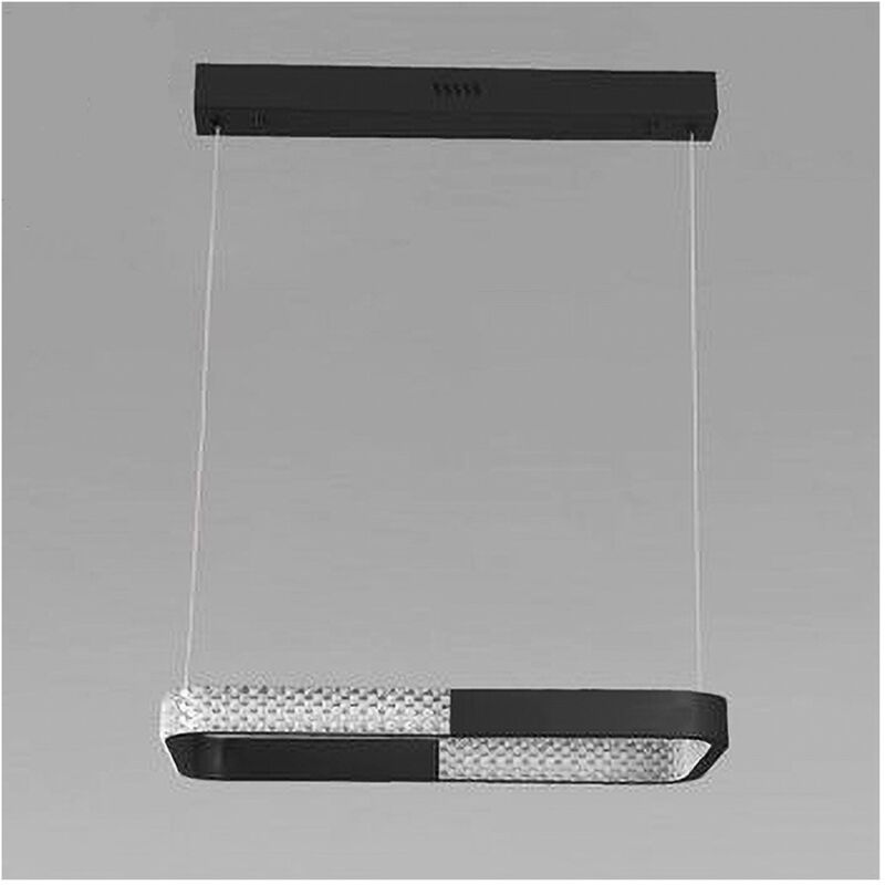 foto del prodotto lampadario a sospensione led 24w rettangolare nero cristallo con telecomando 32040 trade shop traesio